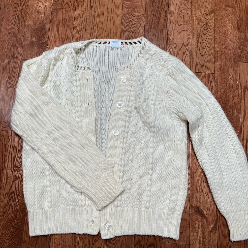Vintage Cream Cable Knit Sweater